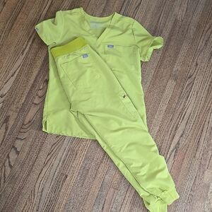 Bright Yellow Scrub Set